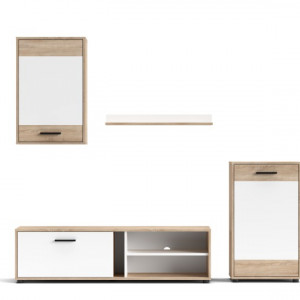 Меблева стінка Valetta 2050х353х1800 дуб сонома/білий платиновий