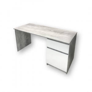 Комп'ютерний стіл Kvatro 1250х530х750 мм Бетон/Білий