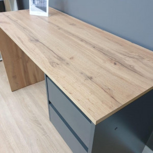 Стіл письмовий Леон з двома шухлядами без ручок 1200x500x750 мм Дуб Аппалачі/Антрацитовий