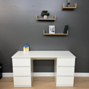 Комп'ютерний стіл Галант 6 шухляд 1400х530х760 мм Білий