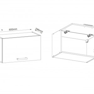 Кухонна стінка Nina 120+60 1800х520х2120 білий платиновий/дуб крафт золотий, матера
