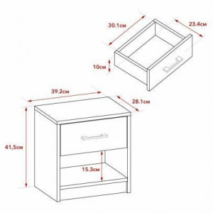 Тумба приліжкова Naka Pepe NP1 392x415х280 мм бук баварія