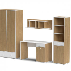 Меблева стінка Fumo Set 1 2620х540х1999 дуб кам'яний/білий