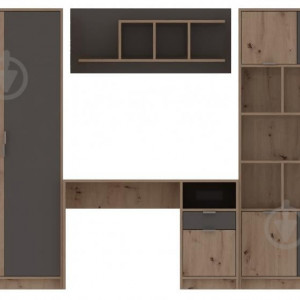 Меблева стінка Karla KL №1 дуб артізан/антрацит