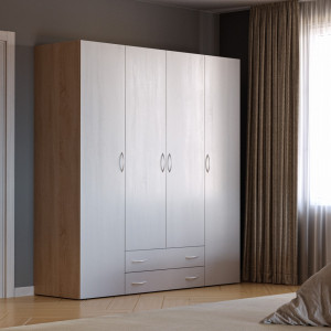 Seba SB4 Шафа гардеробна 4Д, 2Ш 1600x510x1770 білий