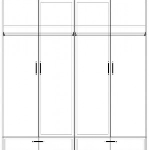 Шафа Spazio Fourdoor розпашна з дзеркалом 4Д+4Ш 1831х500х1986 Антрацитовий