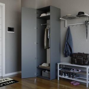 Шафа-пенал зі штангою та полицями ST-0012 600х520х2180 мм Антрацит