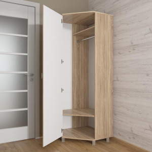 Шафа кутова зі штангою та полицями Id27-1464 700х700х1930 мм Дуб Сонома