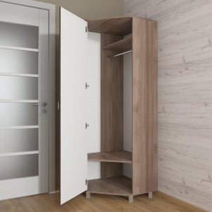 Шафа кутова зі штангою та полицями Id27-1464 700х700х1930 мм Дуб Табако