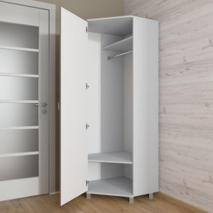 Шафа кутова зі штангою та полицями Id27-1464 700х700х1930 мм Металік