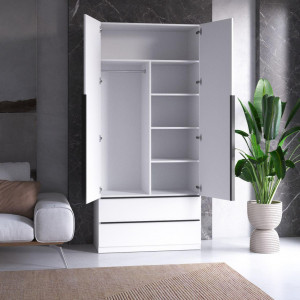 Шафа для одягу зі штангою та полицями M-30 1000x2200x500 ДСП Венге темний