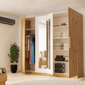 Шафа гардеробна Ersa 4 1500x600x2160 дуб артізан/білий