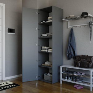 Шафа-пенал з полицями ST-0013 600х520х2180 мм Антрацит