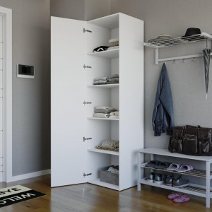 Шафа-пенал з полицями ST-0013 600х520х2180 мм Білий