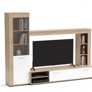 Меблева стінка Logo LGW3 2400х400х1850 дуб сонома/білий платиновий