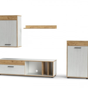 Меблева стінка Sani 2200х353х1460 сосна андерсен/дуб крафт золотий