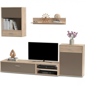 Меблева стінка Selena 2200х400х1730 дуб сонома/лате