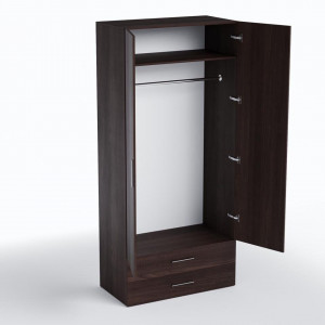 Шафа для одягу SТ0002 зі штангою та двома ящиками 1000x520x2190 Венге 