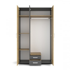 Шафа гардеробна Poseda PS1 1196x535x1970 антрацит/дуб артизан