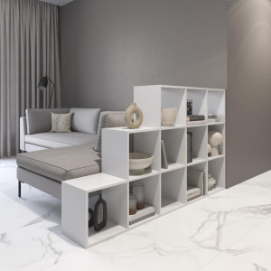 Полка для книг, стелаж для дому на 12 комірок M-6 1072x290x1781 Білий