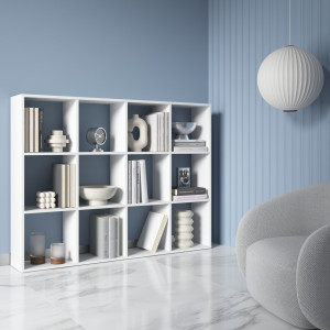 Полка для книг, стелаж для дому на 12 комірок M-8 1072x290x1429 Білий