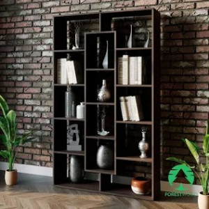 Полка для книг, стелаж для дому на 14 комірок M-7 1072x300x1781 Венге Темний