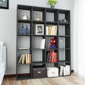 Полка для книг, стелаж для дому на 20 комірок M-3 1424x300x1781 Антрацит