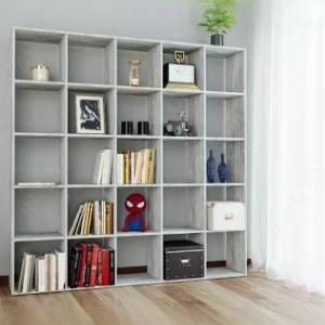 Полка для книг, стелаж для дому, на 25 комірок M-4 1776x290x1776 Бетон Полка для книг, стелаж для дому, на 25 комірок M-4 1776x290x1776 Бетон