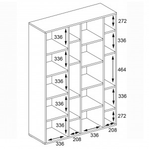 Полка для книг, сучасний стелаж для дому, етажерка для іграшок та декору на 20 комірок D-2 1170x298x1781 Білий