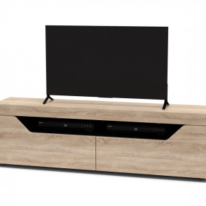 Тумба Twist TW160 під телевізор ДСП 1600x476x340 мм дуб сонома/чорний Тумба Twist TW160 під телевізор ДСП 1600x476x340 мм дуб сонома/чорний