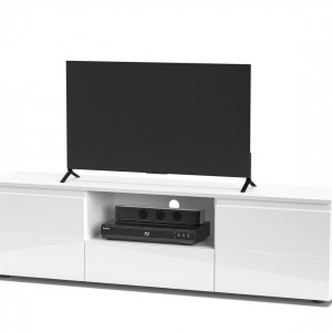 Тумба під телевізор Mezo MZ140 ЛДСП, МДФ, LED 1400x450х350 мм білий/білий глянець Тумба під телевізор Mezo MZ140 ЛДСП, МДФ, LED 1400x450х350 мм білий/білий глянець