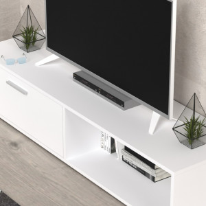 Тумба під телевізор Simple SM140 ЛДСП 1400x290x380 мм білий/білий Тумба під телевізор Simple SM140 ЛДСП 1400x290x380 мм білий/білий