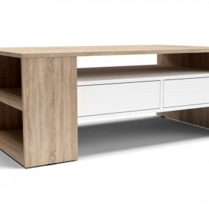 Стіл журнальний Boris 700x700x410 дуб сонома/білий