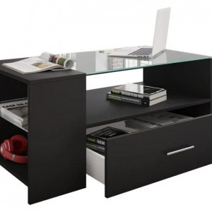 Стіл журнальний з шухлядою Tindala 1000х500х450 мм Чорний
