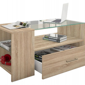 Стіл журнальний з шухлядою Tindala 1000х500х450 мм Дуб Сонома