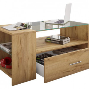 Стіл журнальний з шухлядою Tindala 1000х500х450 мм Дуб Тахо