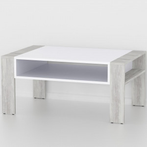 Журнальний стіл F-63 ДСП 16 мм 900х588х417 мм Бетон/Білий