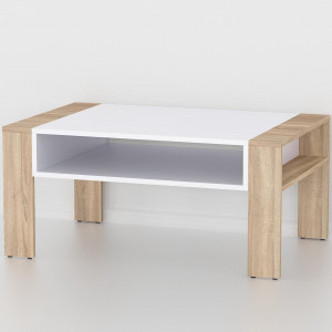 Журнальний стіл F-63 ДСП 16 мм 900х588х417 мм Білий/Дуб Сонома