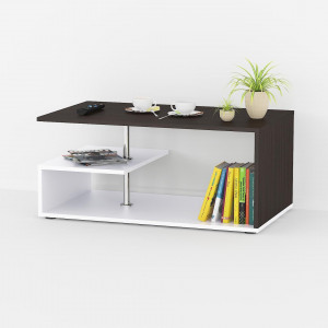 Журнальний стіл S-7 ДСП 16 мм 910х526х410 мм Венге Магія/Білий  Журнальний стіл S-7 ДСП 16 мм 910х526х410 мм Венге Магія/Білий