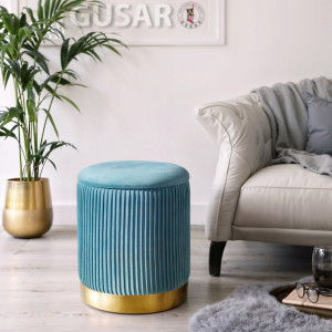 Пуф "Gusar" 315×315×380 мм Велюр Блакить  Пуф "Gusar" 315×315×380 мм Велюр Блакить