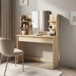 Туалетний стіл з дзеркалом F-114 1066х400х1408 мм Дуб Сонома 