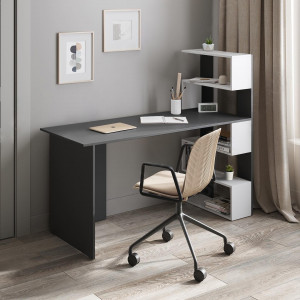 Стіл письмовий FST-15 1416х600х1226 мм Антрацит/Білий