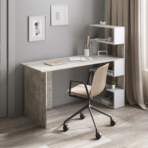 Стіл письмовий FST-15 1416х600х1226 мм Бетон/Білий