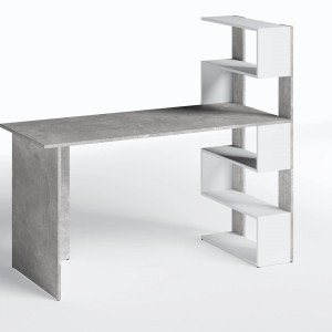 Стіл письмовий FST-15 1416х600х1226 мм Бетон/Білий