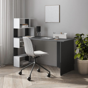 Стіл письмовий FST-24 1416х600х1226 мм Антрацит/Білий