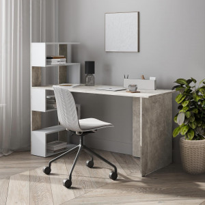 Стіл письмовий FST-24 1416х600х1226 мм Бетон/Білий