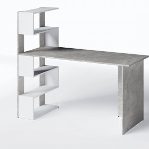 Стіл письмовий FST-24 1416х600х1226 мм Бетон/Білий