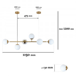 Люстра 7529802-6 BRZ+WH
