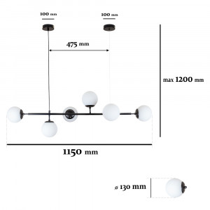 Люстра 7529802-6 BK+WH
