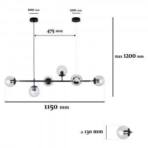 Люстра 7529802-6 BK+CL